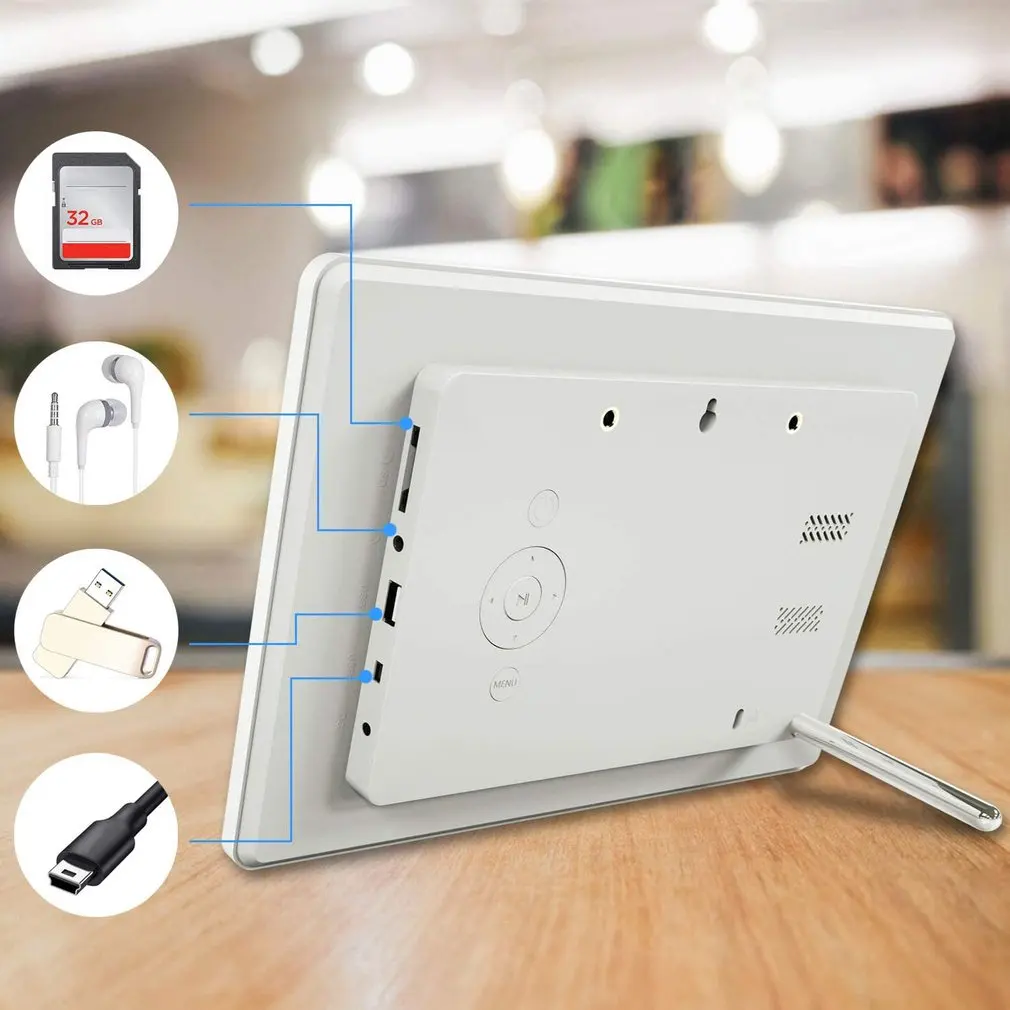 10 дюймовая светодиодная цифровая фоторамка для фотоальбома с автоматическим