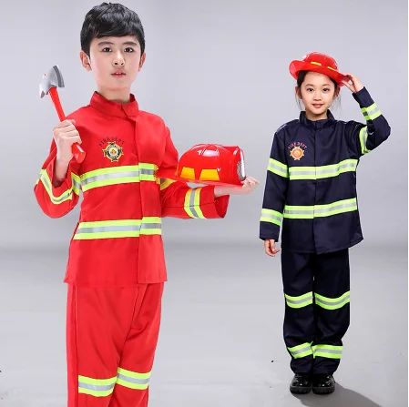 Kids Firefighter Costumes Baby Boys Clothing Set Halloween Party Cosplay Roleplay Fireman for Teenager with Belt | Тематическая