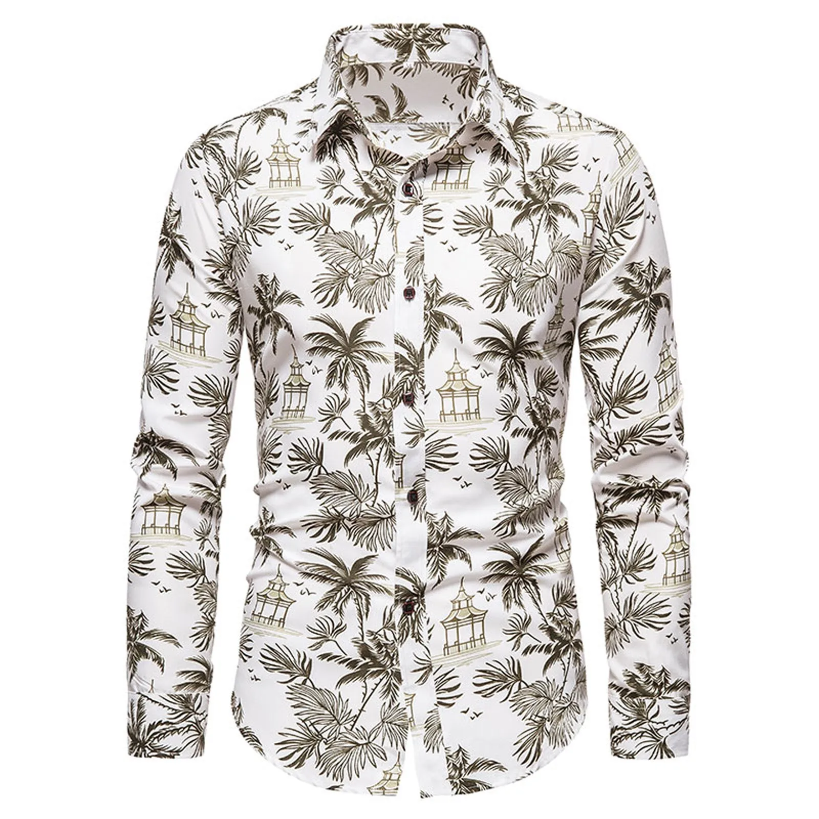 

Men's Shirts Fashion Printed Autumn Winter Casual Lapel Loose Large Size Long Sleeved Shirt Handsome Tops Clothing Streetwear