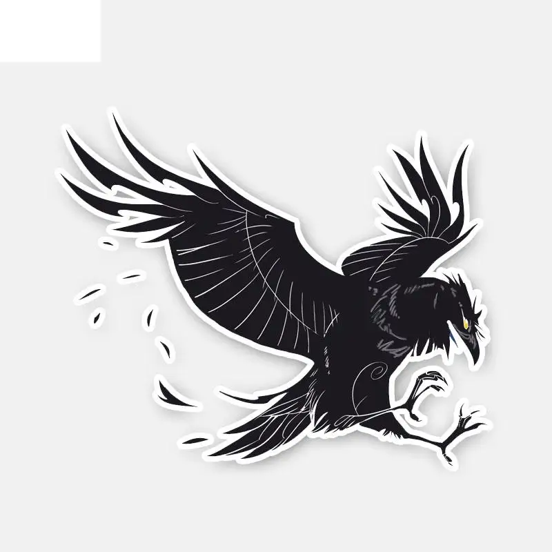 

Small Town 15.8*13.1CM Coolest Crow Decor Car Sticker Bumper Car Window Personalized Colored 11A0341