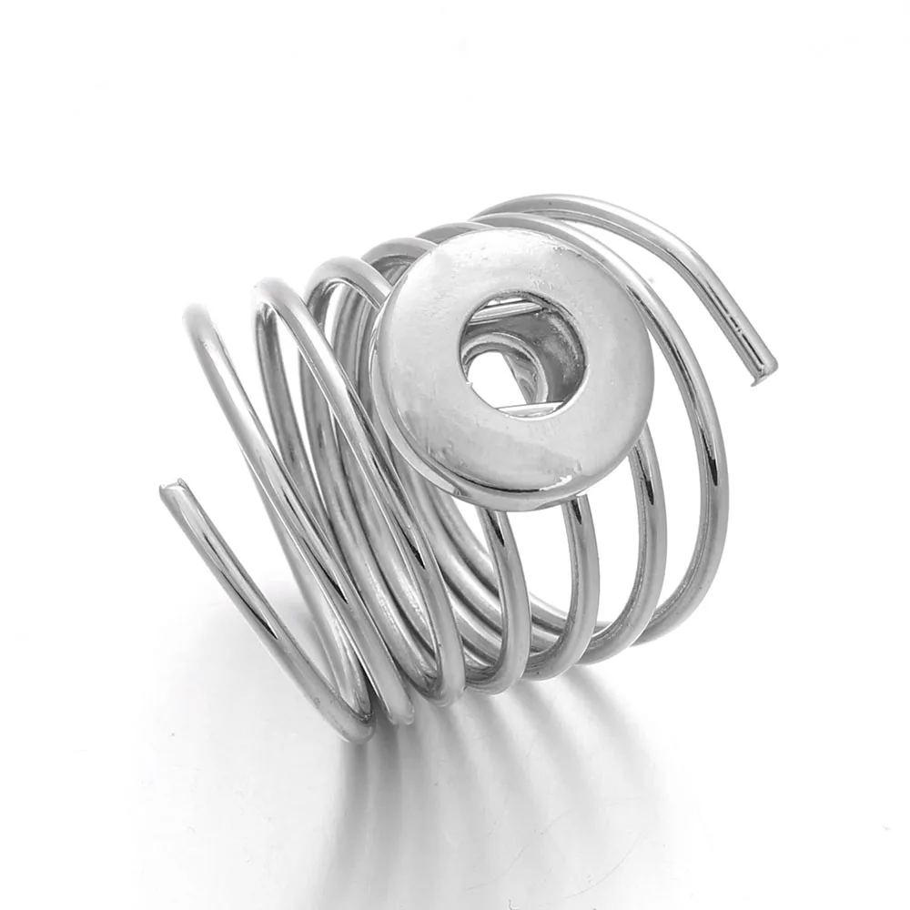 New Snap Ring for 12MM Button Jewelry Silver Color Women Men Rings DIY | Украшения и аксессуары