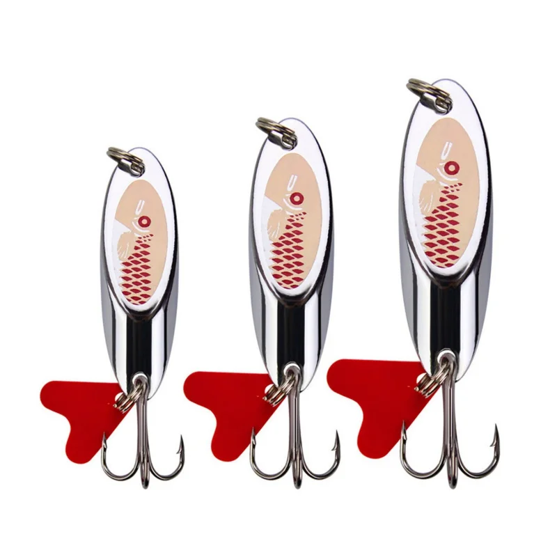 

Rotating Spinner Fishing Lure Spoon Sequins Metal Hard Bait Treble Hooks Wobblers Fishing Tackle
