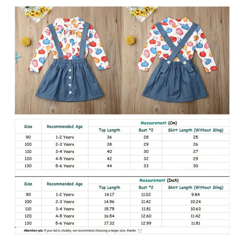 Модная детская одежда с принтом тыквы для маленьких девочек рубашка топ юбка на