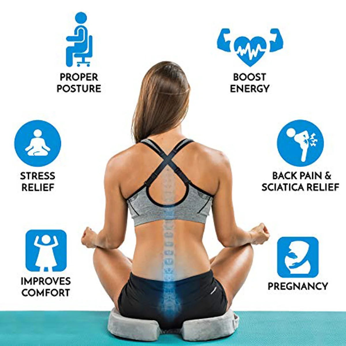 1x Gel Enhanced Cushion orthopedic gel and memory foam caudal spine cushion to relieve coccyx pain Office chair car seat | Дом и сад