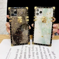 luxury glitter bling gold foil marble square phone case for iphone 13 12 11 pro x xs max xr soft cover for iphone 6 6s 7 8 plus