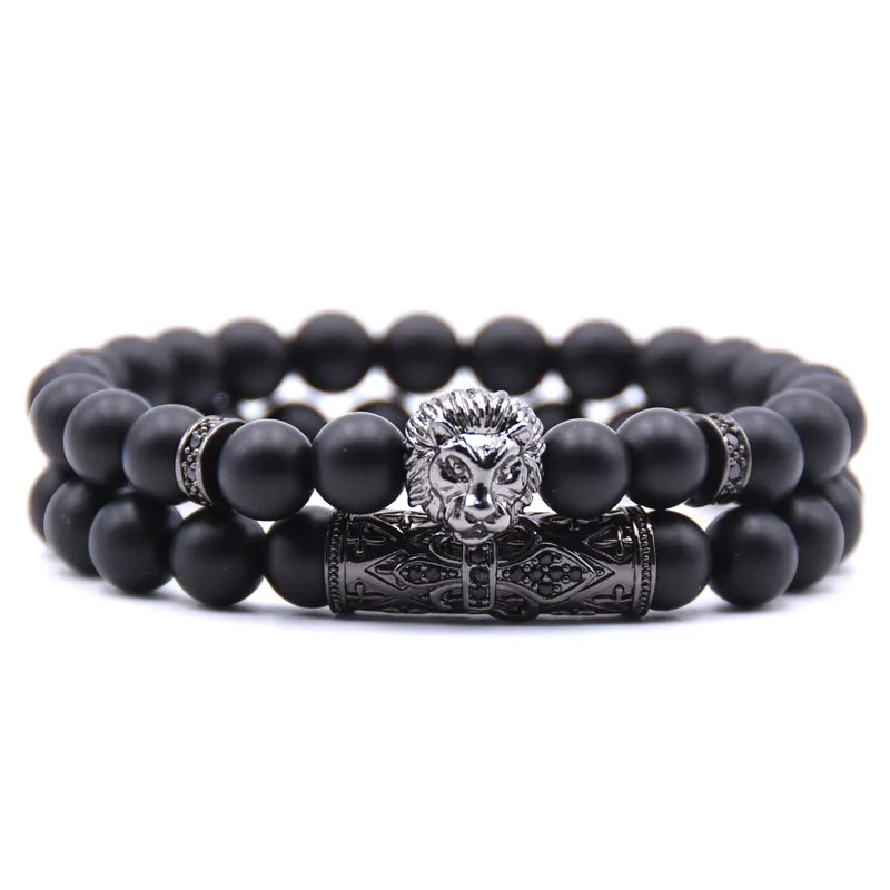 HYHONEY 2 шт./компл. паве CZ подвеска Лев браслеты Парные и для женщин мужчин ювелирные