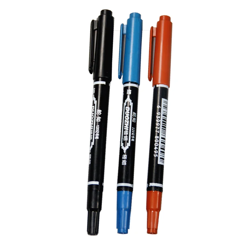 

5pcs/lot Wholesale Twin Tip Permanent Marker Pen Fine Point Waterproof Ink Thin Nib Crude Nib Black Ink 0.5mm-2mm Fine Color
