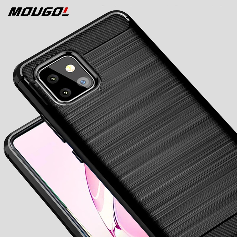 

For Samsung Galaxy Note 10 Lite Case Carbon Fiber Cover Shockproof Phone Case For Samsung Note 10 Lite Cover Flex Bumper Shell