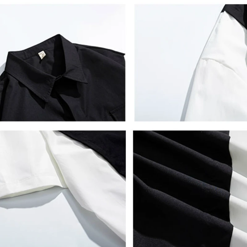 

Cargo Half-Sleeve Shirts Men Summer Patchwork Multi-pockets Thin Male Outwear Korean Trendy Casual Oversize Loose Stylish New