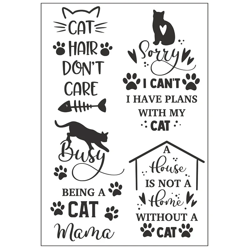 Прозрачный штамп с кошкой для скрапбукинга сделай сам|Штампики| |