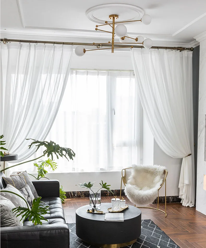 

Living Room Curtains Balcony Kitchen Sun Shading Window Bedroom Curtains Blackout Curtain Fabric Ready Made Voile Curtain