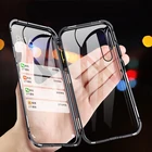 Магнитный адсорбционный металлический чехол для телефона Huawei Honor 10 Lite P smart 2019, закаленное прозрачное стекло, двухсторонний Магнитный чехол