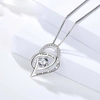 necklace jewelry heart shaped pendant chain european style zircon simple necklace for ladies new accessories gift