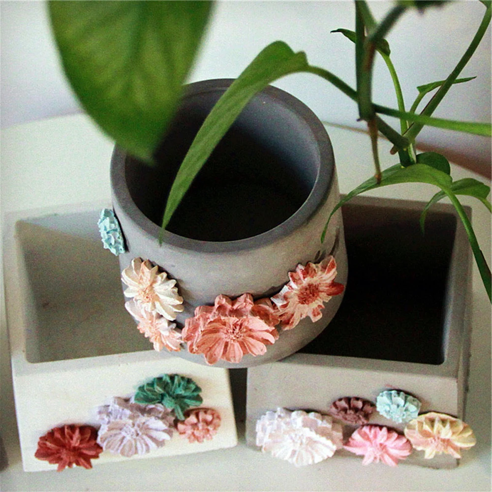 Silicone Concrete Flower Pot Molds - Succulent Planter Mold for DIY Craft, Cement, Plaster, Clay - Candlestick Form Making Tools image 4
