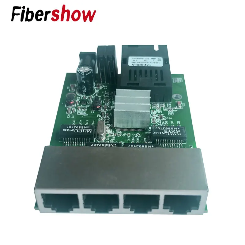 4 RJ45 1 SC Fast Ethernet switch Converter Fiber Optical Media fiber Port PCBA 10/100/1000M | Мобильные телефоны и