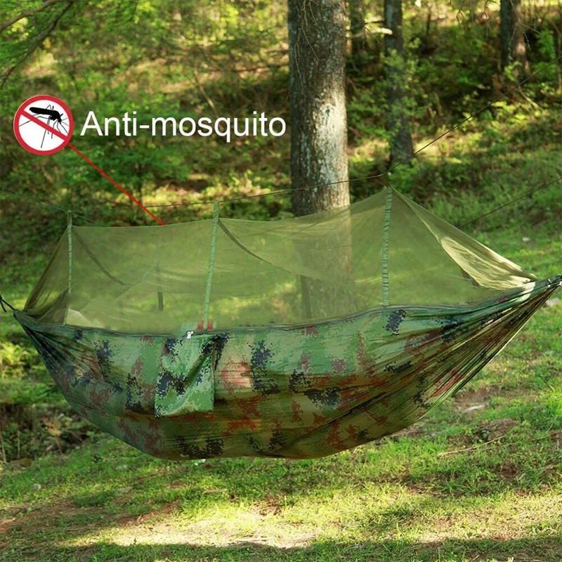 

Camping 2 Person Hammock with Mosquito Net Waterproof Lightweight Portable Gammock for Hiking Outdoor Travel Backyard