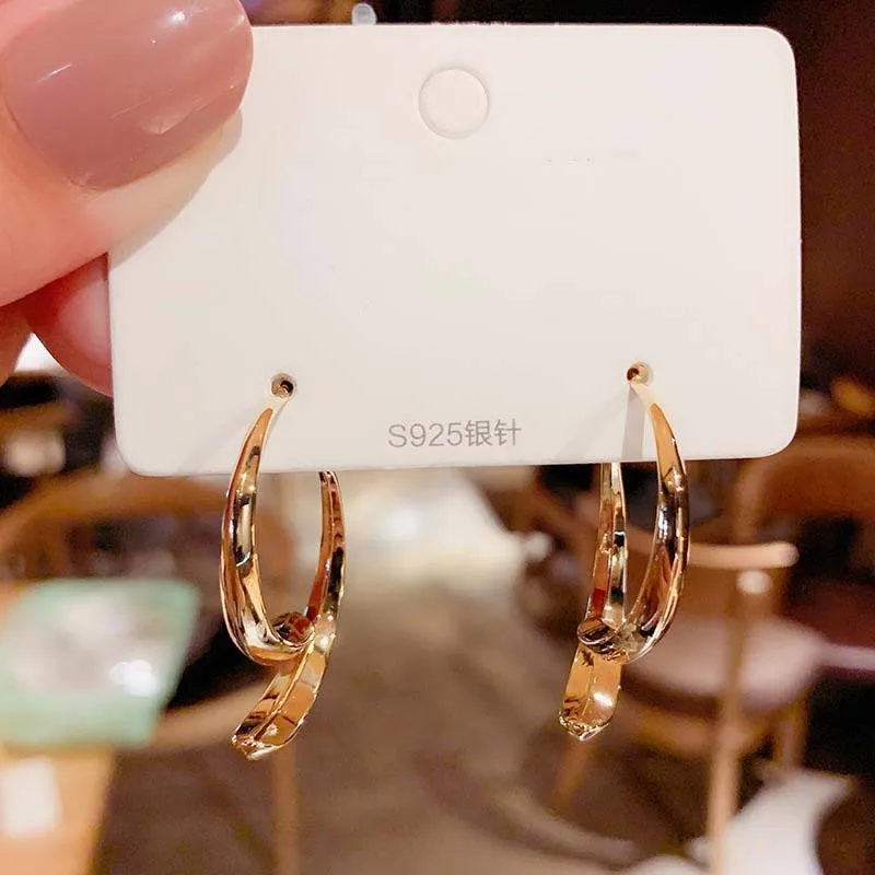 Южнокорейские темпераментные дизайнерские серьги индивидуальные обтягивающие