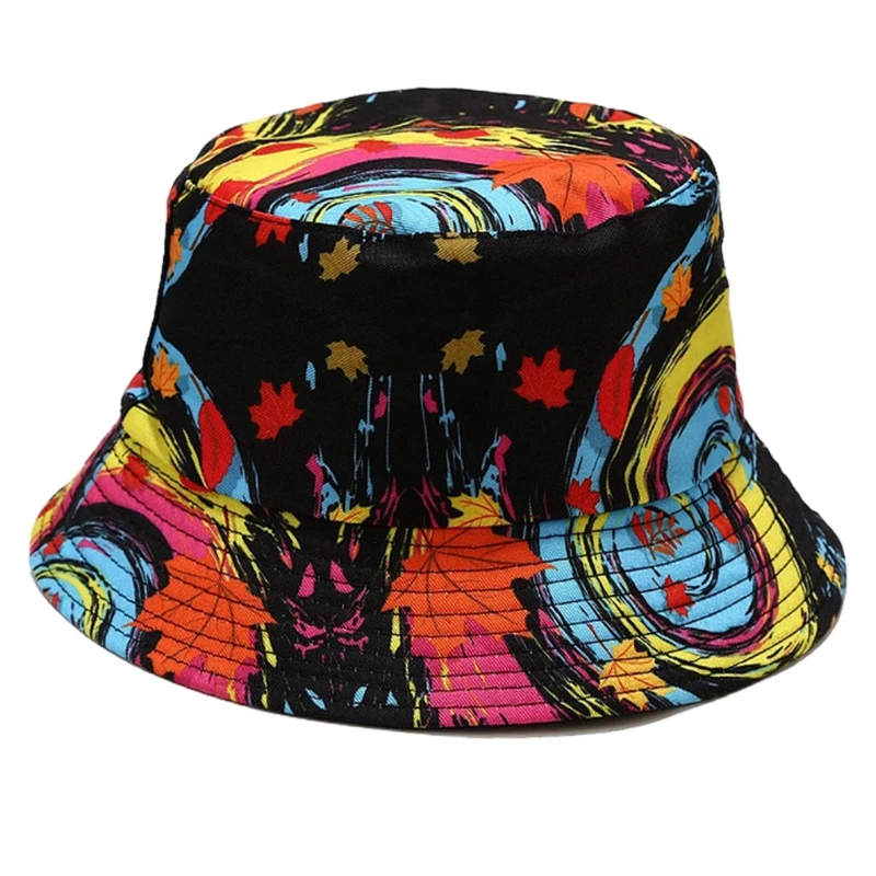 

Floral Leaves Graffiti 3D Print Bucket Hat Reversible Sunscreen Fisherman Cap K3NF