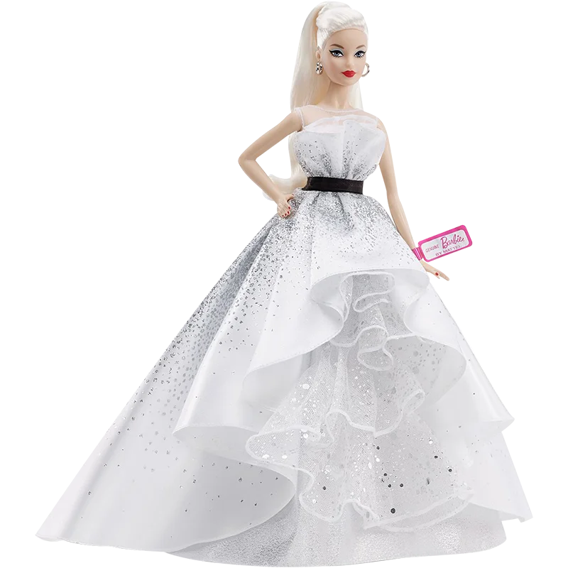 Кукла Барби на годовщину 60-летия черная этикетка праздничная кукла