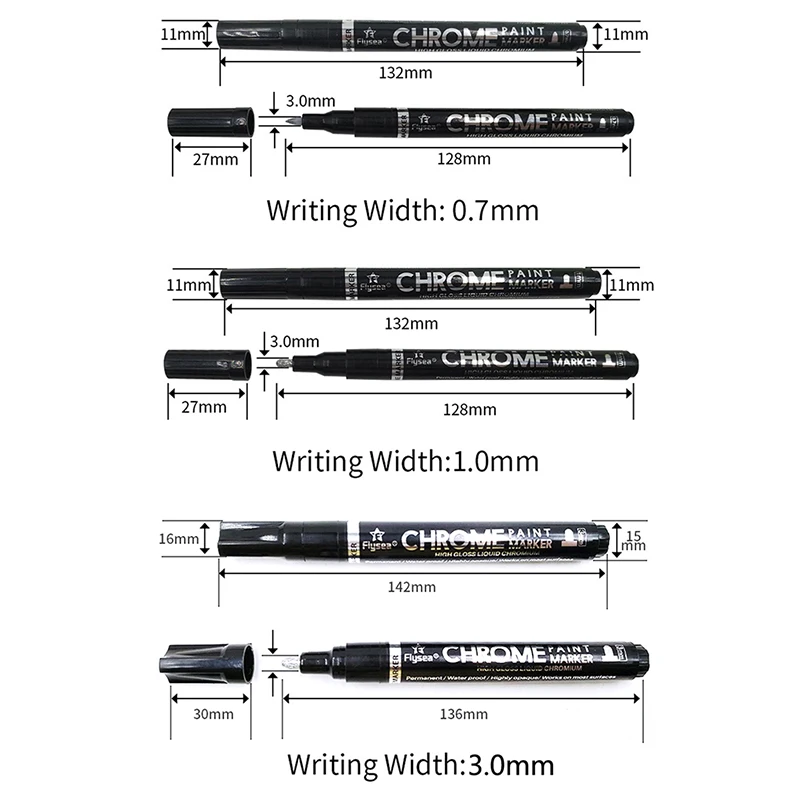 

Chrome-plated Silver Marker Pen Creative DIY Shoes Reflective Paint Marker Pen Mirror Reflective Silver Light Signature Pen