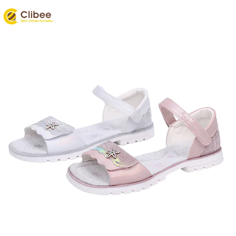 Сандалии CLIBEE для девочек пляжные Босоножки с открытым носком поддержкой спины