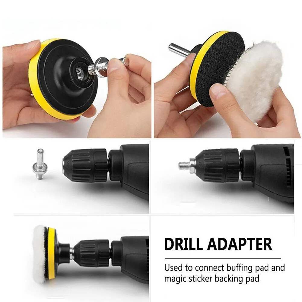 

Wheel Polishing Pads Kit 10pcs/set Buffing Car Drill Adapter Furniture