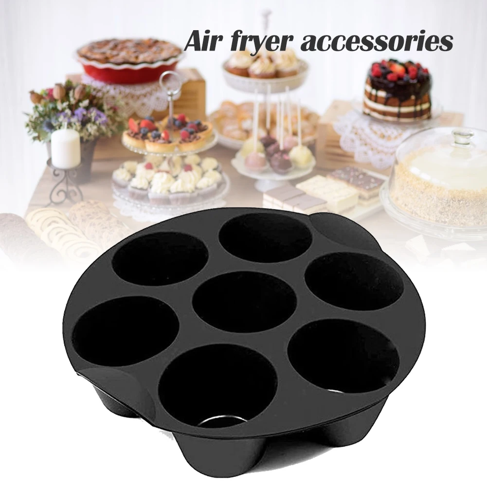 

Silicone Air Fryer Molds 7-Cavity Cupcake Cake Muffin Baking Cups Cake Pans Dessert DIY Mould Tray Pastry Tools Kitchen Gadget