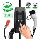 Зарядное устройство для электромобилей, 11 кВт, 380-450 в, 16 А, 3 фазы, IEC 62196, тип 2, EV, зарядная вилка, портативное зарядное устройство для электромобилей, 5 м, 7 м, сенсорный экран