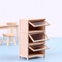 1pcs 112 dollhouse miniature wood bookcase 3 tier shelf cabinet doll house furniture toys decor accessories 7x4x12 2cm