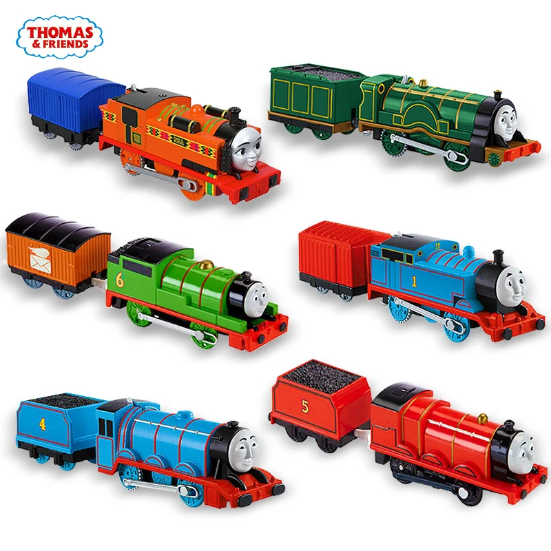 

Электрические поезда Thomas and Friends в комплекте, модель машины 1:24 под давлением, игрушки из металлического материала, грузовик для детей, игрушки для мальчиков