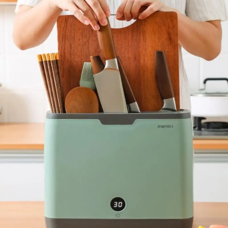

Multi-Function Utensil Holder Knife Block UV Disinfection Flatware Dryer Drainer Storage Box Spoon Fork Kitchen Organizer Rack