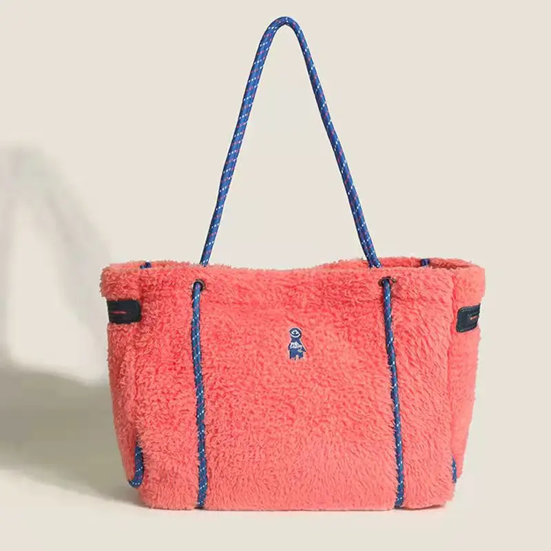 

Повседневная Большая женская сумка на осень и зиму, новый продукт, плюшевая сумка, сумка для матери, портативная Фотосумка на одно плечо