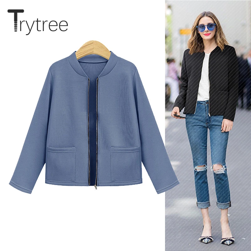 Trytree/2019 осенне зимнее женское повседневное однотонное пальто из полиэстера 3