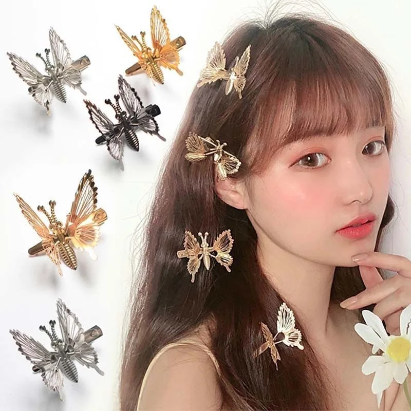 

Women Can Moving Flying Cute Shiny Hair Clips Hollow Butterfly Hairpins for Kids Girl Princess Bows Barrettes Hair Accessories