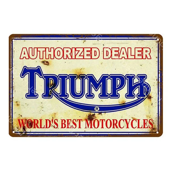 

Retro Triumph Norton Motorcycles Metal Signs Custom Motors Iron Poster Wall Sticker Pub Bar Garage Decor Vintage Painting YI-084