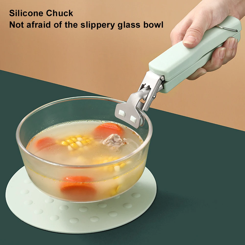 

4pcs Stainless Steel Foldable Hot Bowl Clip Pot Dish Holder Steamer Plate Tong Anti-Hot Clamp Gripper Kitchen Tools