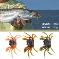 13cm artificial crab lure 3d simulation fishing lures soft bait crab bait with dual sharp hooks saltwater fishing tackle tools