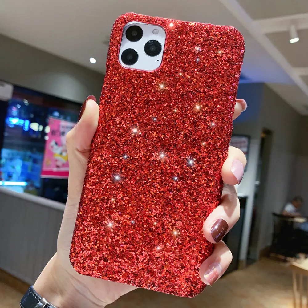 

Luxury Sparkle Glitter Phone Case for IPhone 11 Pro XS X Xr Xs Max 8 7 6 6s Plus SE 12 Mini Christmas Sequins Slim Cover