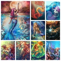 5d crystal diamond painting diy mermaid pictures of rhinestones drill cross stitch portrait fairy mosaic embroidery home decor