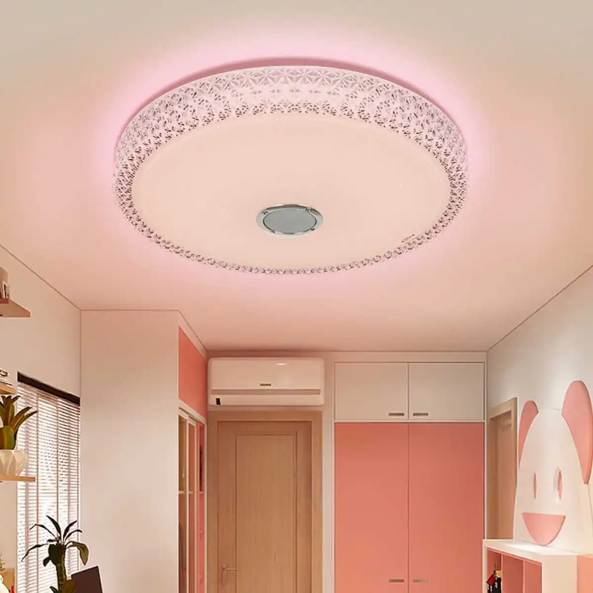 Lámpara de techo inteligente con Control remoto para el hogar, luz de dormitorio de 110-240V, 120 LED, aplicación de iluminación bluetooth, música, novedad
