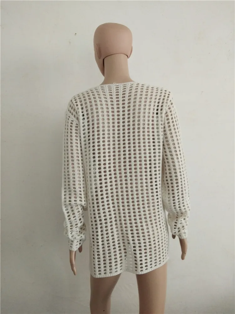 

new cardigan sweater network red street 2020 spring and autumn new hollow mesh coat woman