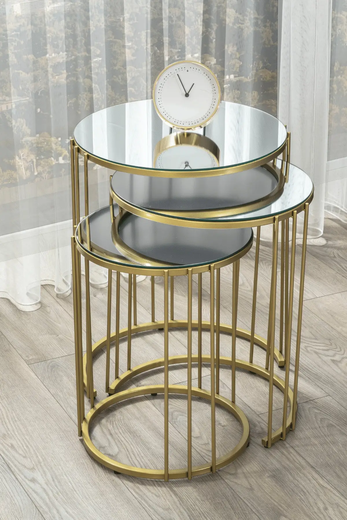 

Золотые металлические ножки, дымчатые, зеркальные, 3 'lü, Zigon, Настольные принадлежности, универсальный столик