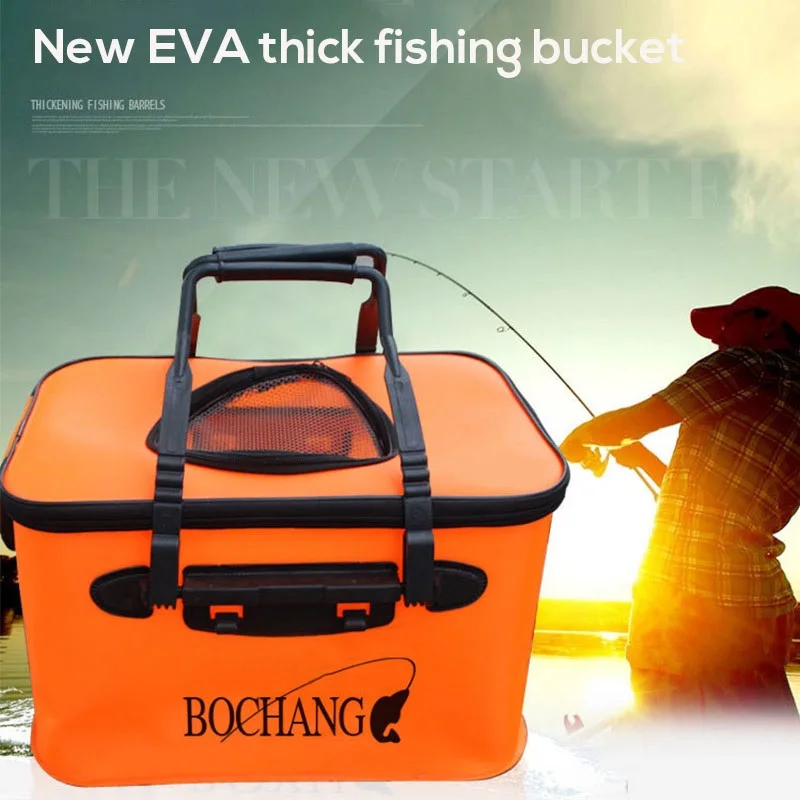 

4 Size EVA Fish Bucket With Strap Handle Folding Bucket Portable Fishing Storage Bags Waterproof Bag for Fish Fishing Bucket