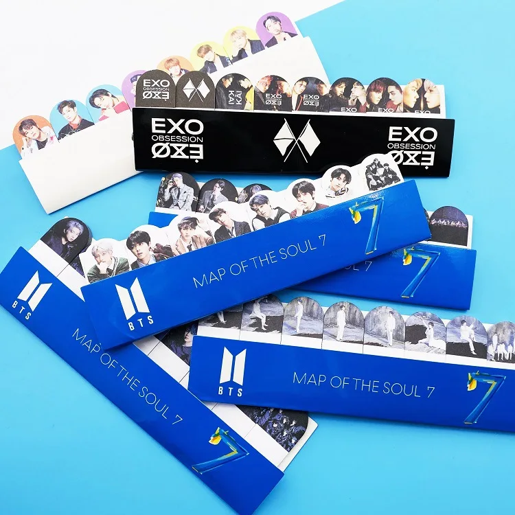 240 шт. KPOP Memo Pad s Bangtan Boys MAP OF THE SOUL 7 складные блокноты для записей Стикеры с флагами