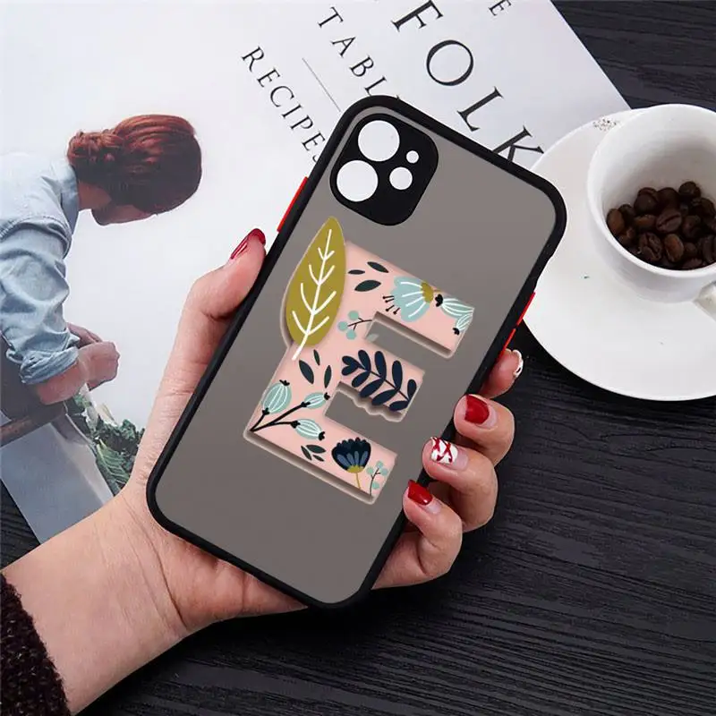 

Letter simple pattern painting Phone Cases matte transparent For iphone 7 8 11 12 plus mini x xs xr pro max cover
