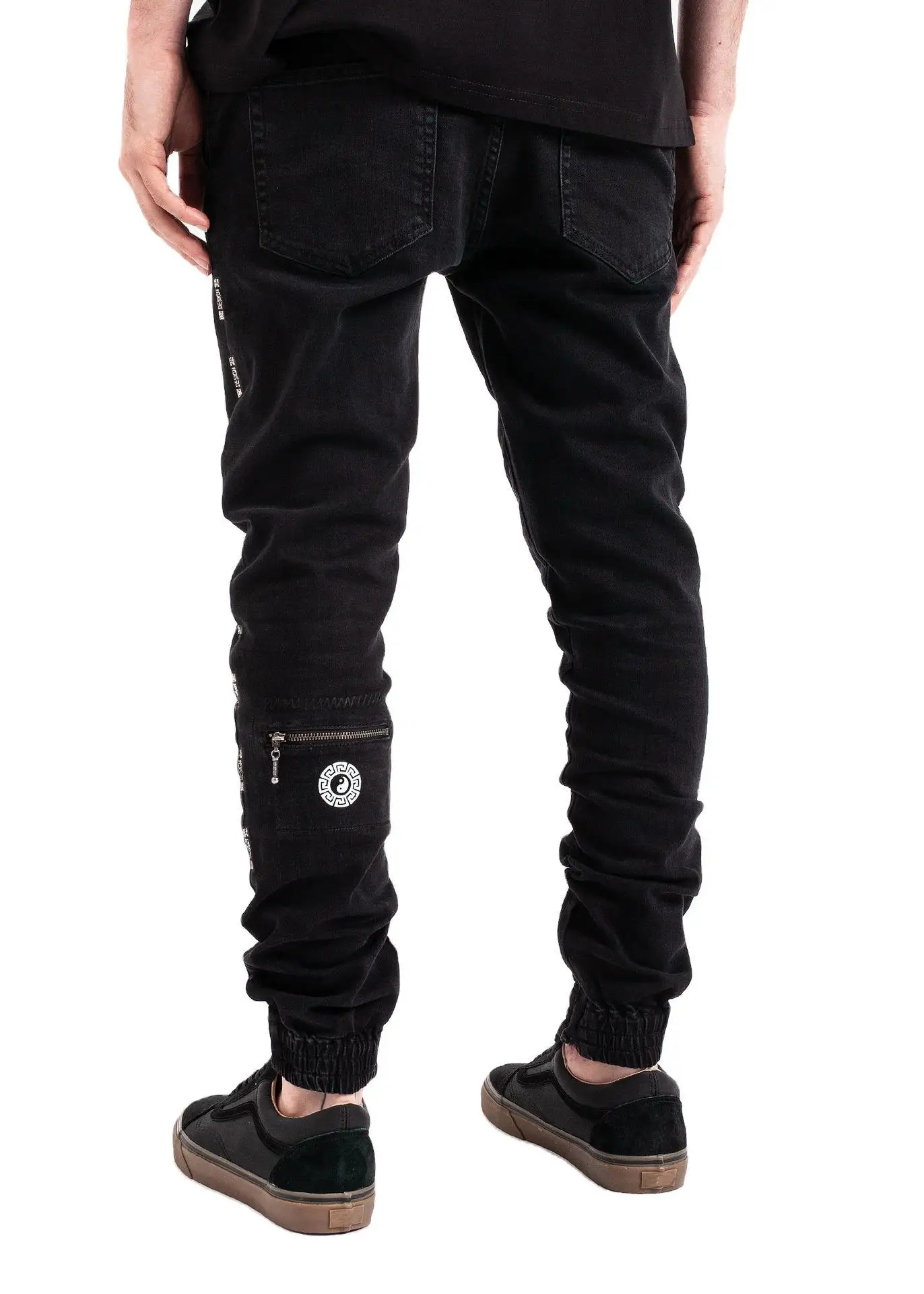 

2018 New Men's Black Jeans Amazon's New Jogger Fashion Tight Waist Denim Pants