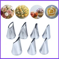 7 pcslot decorating tip set rose tulip petal stainless steel icing piping nozzles cake decorating cupcake pastry tools