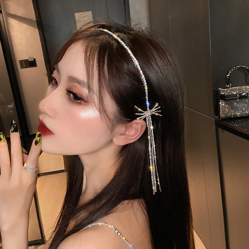 Женская повязка на голову со стразами | AliExpress