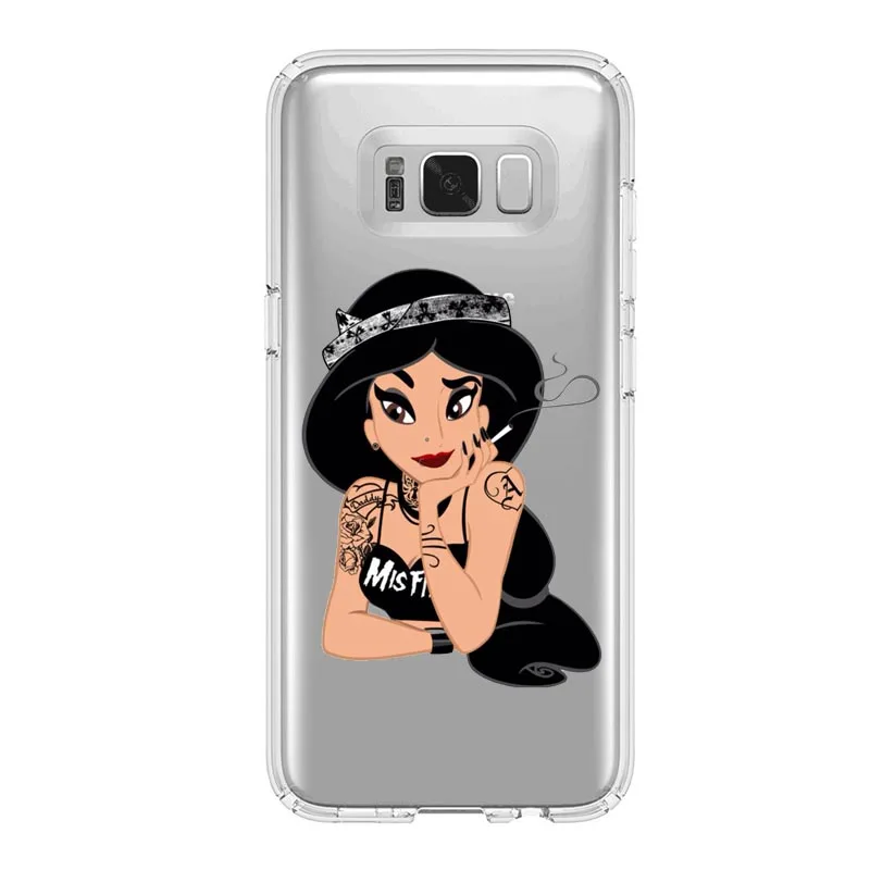 Мягкий ТПУ чехол для телефона с рисунком девушки панк жасмин принцесса SamsungNOTE10 S10