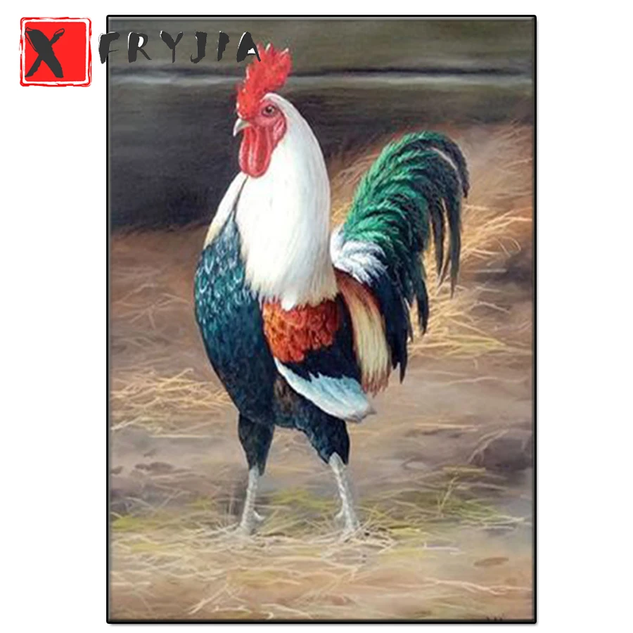 

5D Full Square round Diamond Painting animal Embroidery Sale Diamond Mosaic color cock Picture Of Rhinestone Decor Home Gift